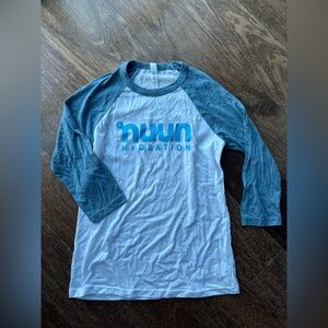 Nuun Hydration Blue and White Raglan Baseball tee